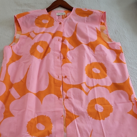 Marimekko Tops - NWT Marimekko Pink and Orange Floral Top Size Large